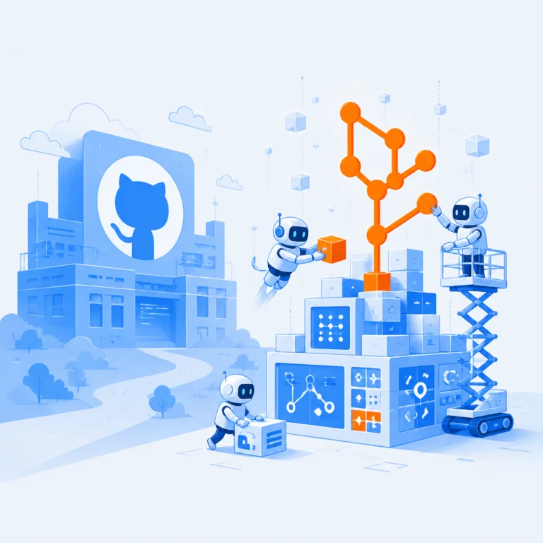 Иллюстрация к новости: GitHub не умирает, но AI-агенты уже строят себе другой GitHub