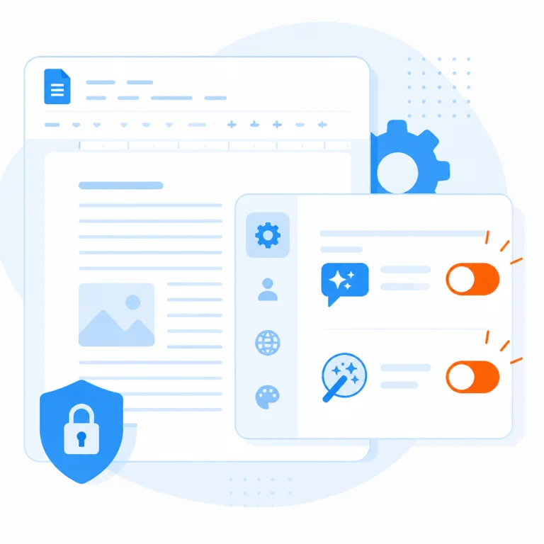Иллюстрация к новости: Google Docs позволяет отключить всплывающие подсказки и функции ИИ в настройках