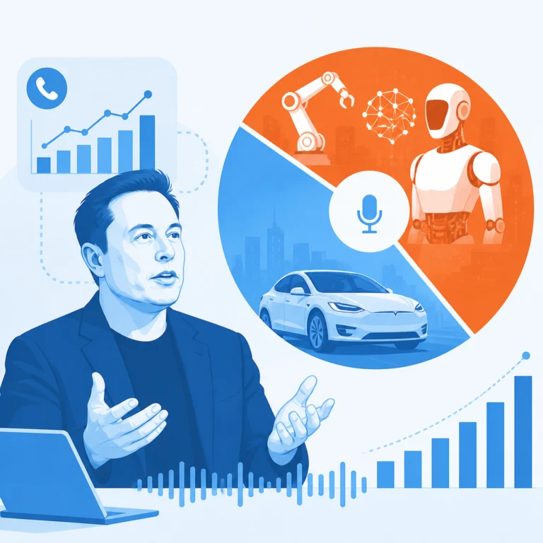 Илон Маск на звонках Tesla говорит о роботах и ИИ вдвое больше, чем об автомобилях