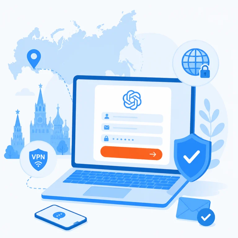 Иллюстрация к статье: Как зарегистрироваться в ChatGPT из России